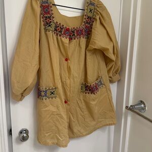 Embroidered Boho Tunic with colorful Accents